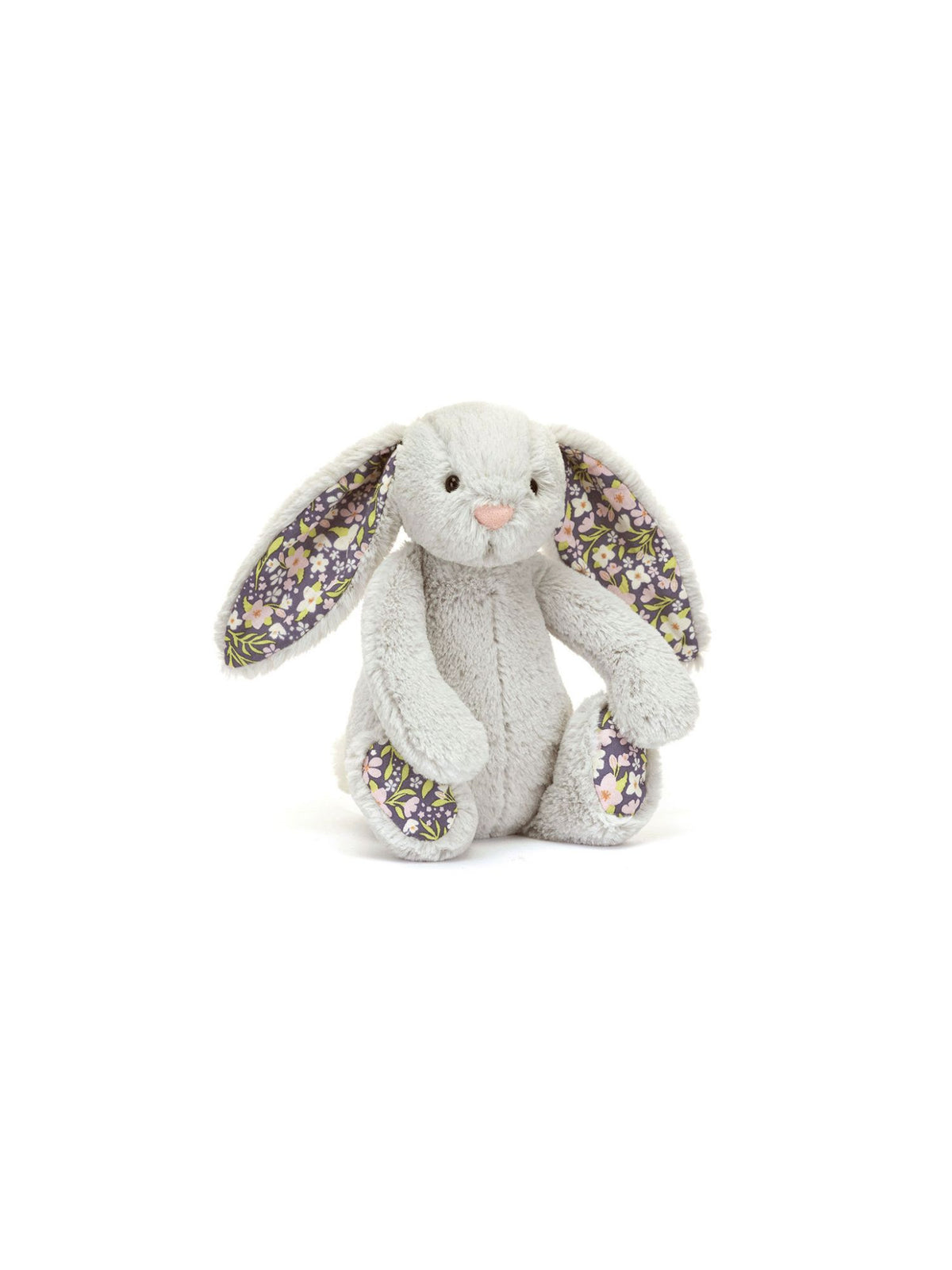 jellycat little blossom bunny in silver grey