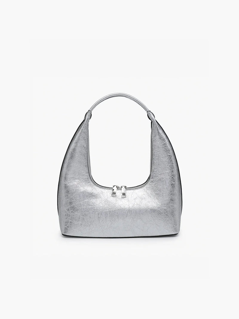 Jen & Co. Atlanta Metallic Shoulder Bag Silver