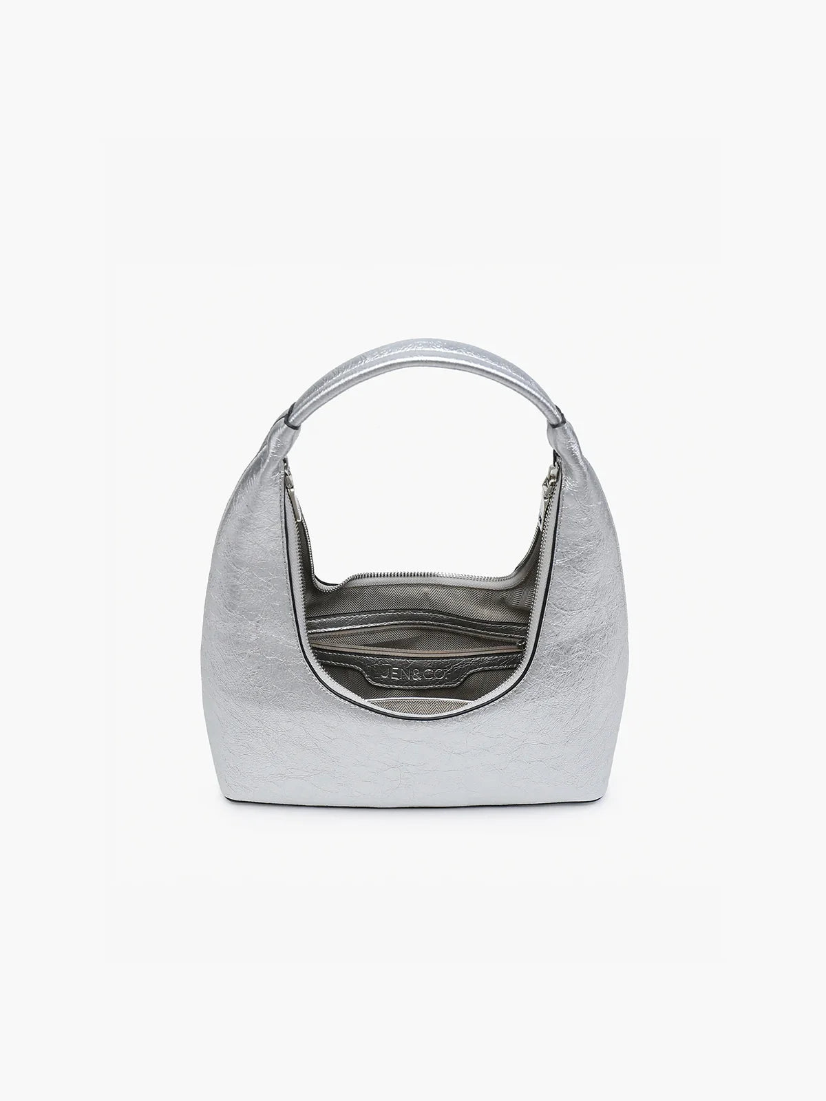 Jen & Co. Atlanta Metallic Shoulder Bag Silver