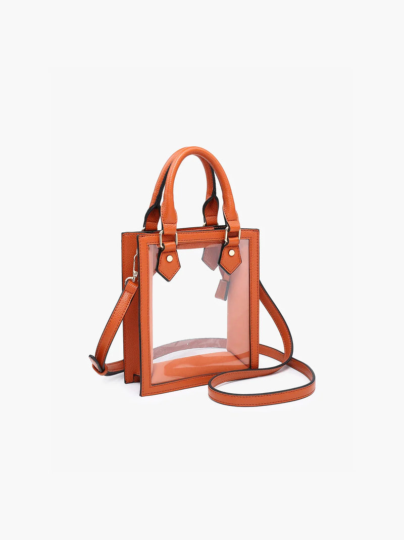 Jen & Co. Elise Rectangular Clear Crossbody Bag with Strap Orange Tennessee Volunteers Game Day Bag