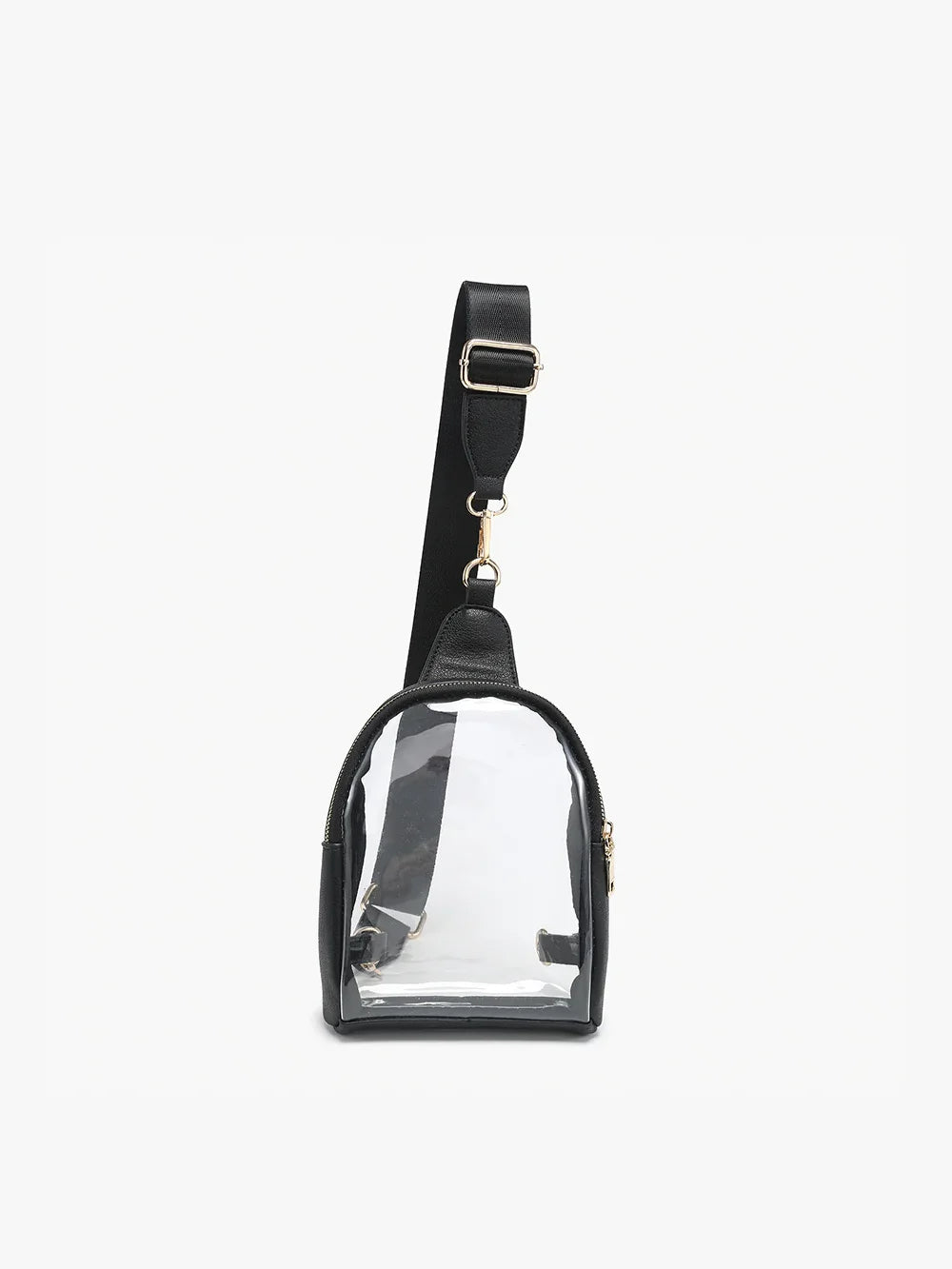 Jen & Co. Ellen Clear Sling Bag with Removable Guitar Strap Black Tennessee Vols Gameday Stadium Approved Bag