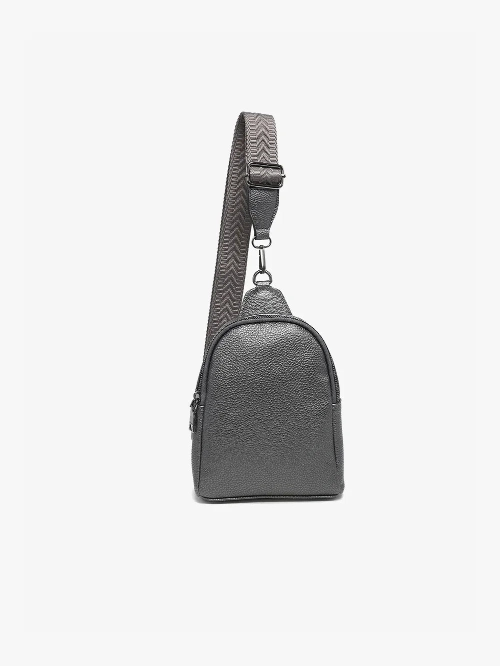 Jen & Co. Ellen Vegan Leather Guitar Strap Sling Bag Gunmetal