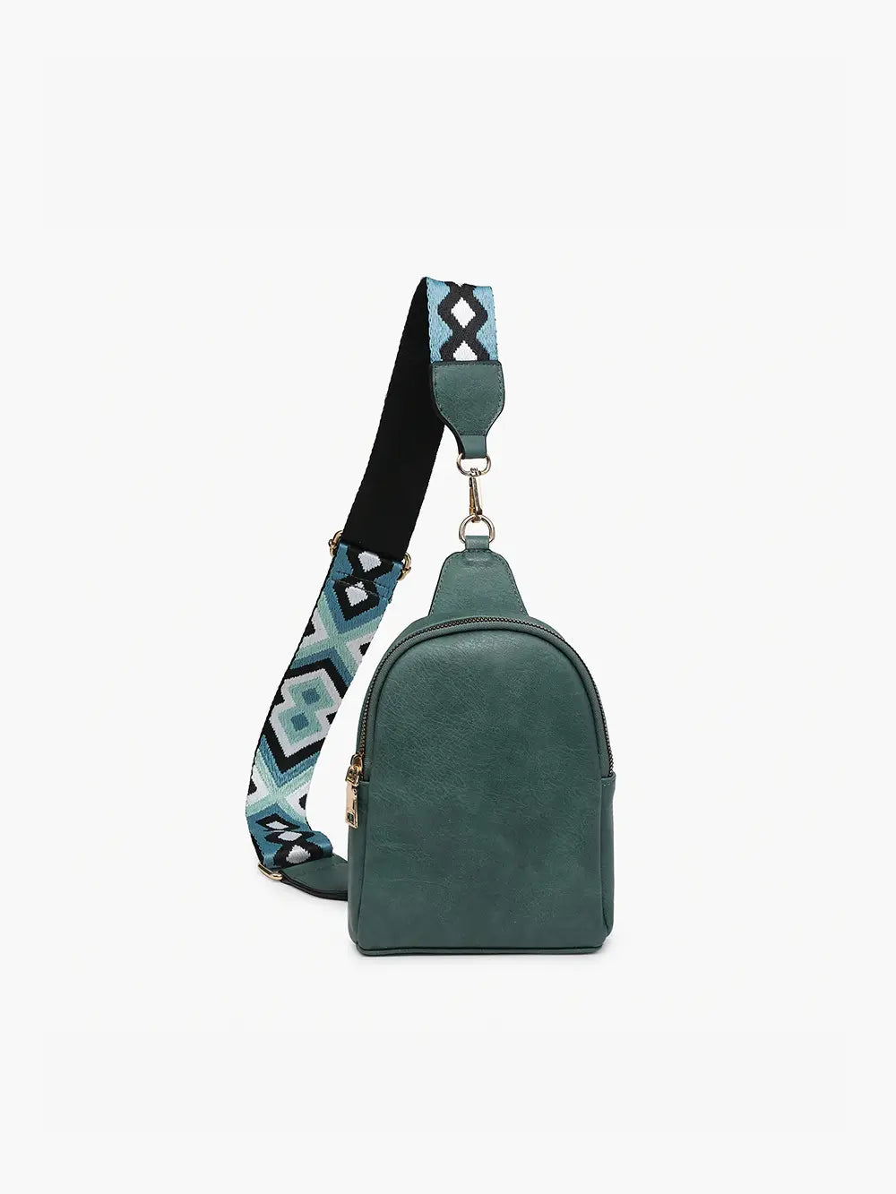 Jen & Co. Ellen Vegan Leather Guitar Strap Sling Bag Dark Teal