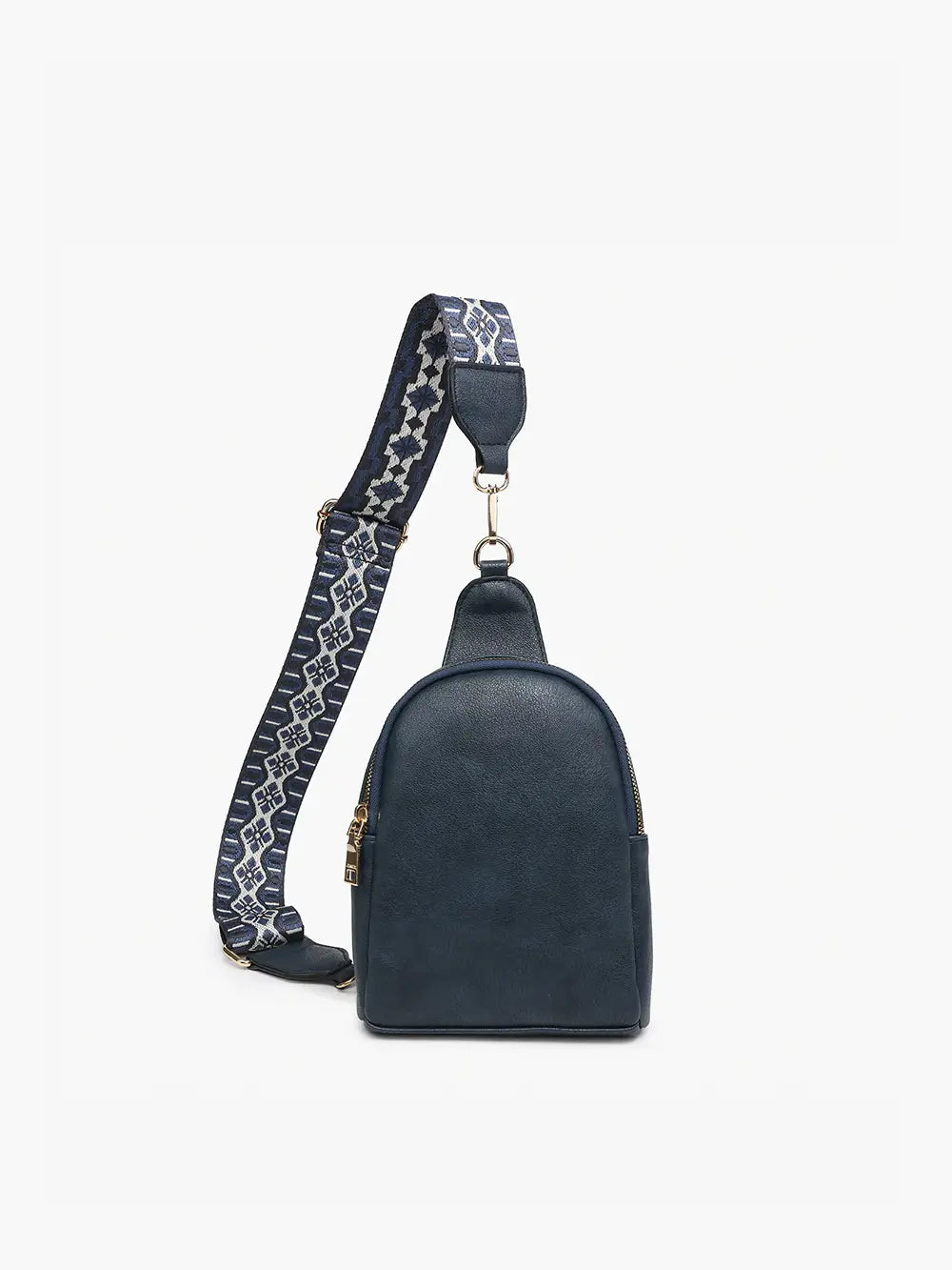 Jen & Co. Ellen Vegan Leather Guitar Strap Sling Bag Navy