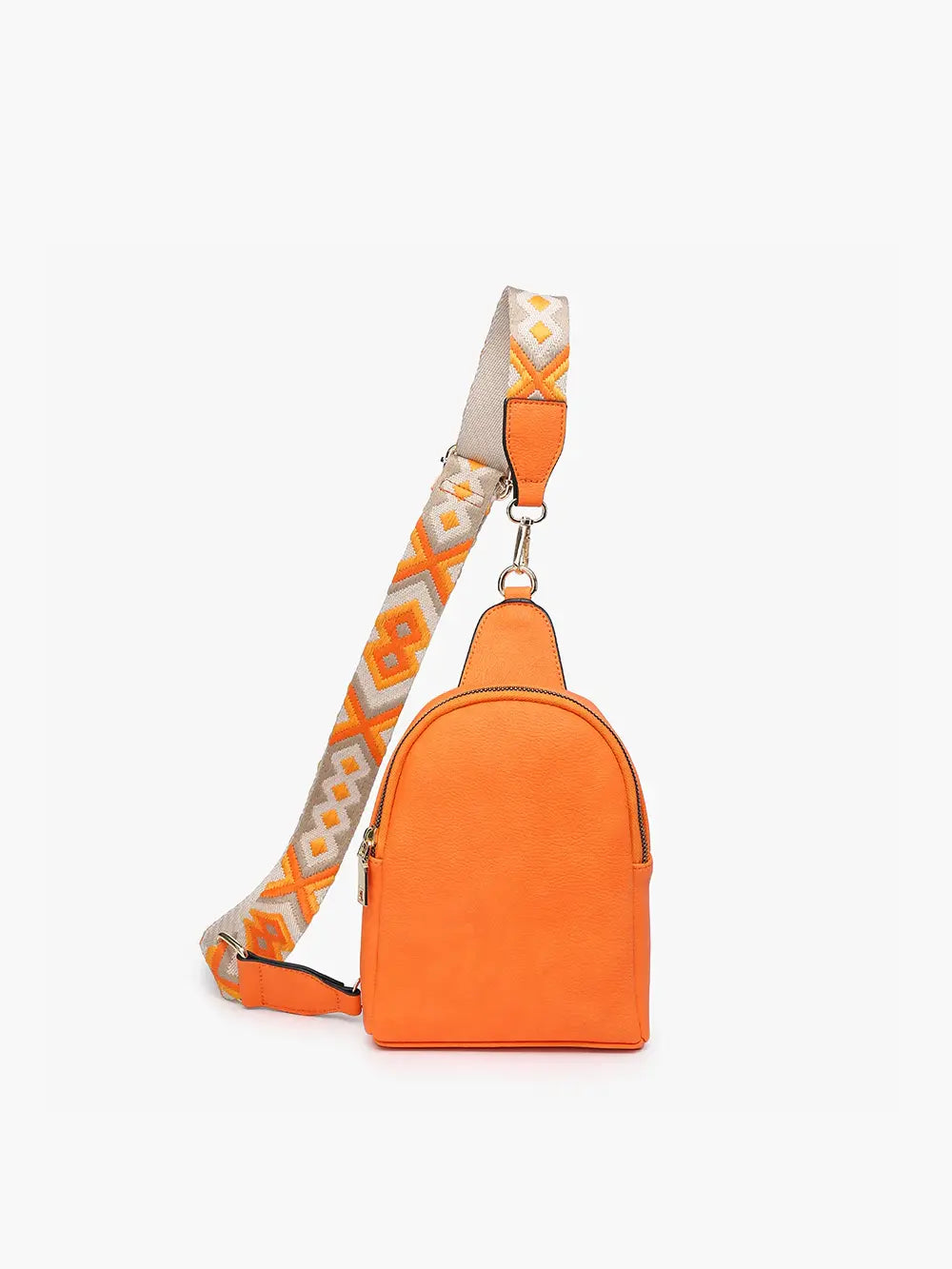 Jen & Co. Ellen Vegan Leather Guitar Strap Sling Bag Orange
