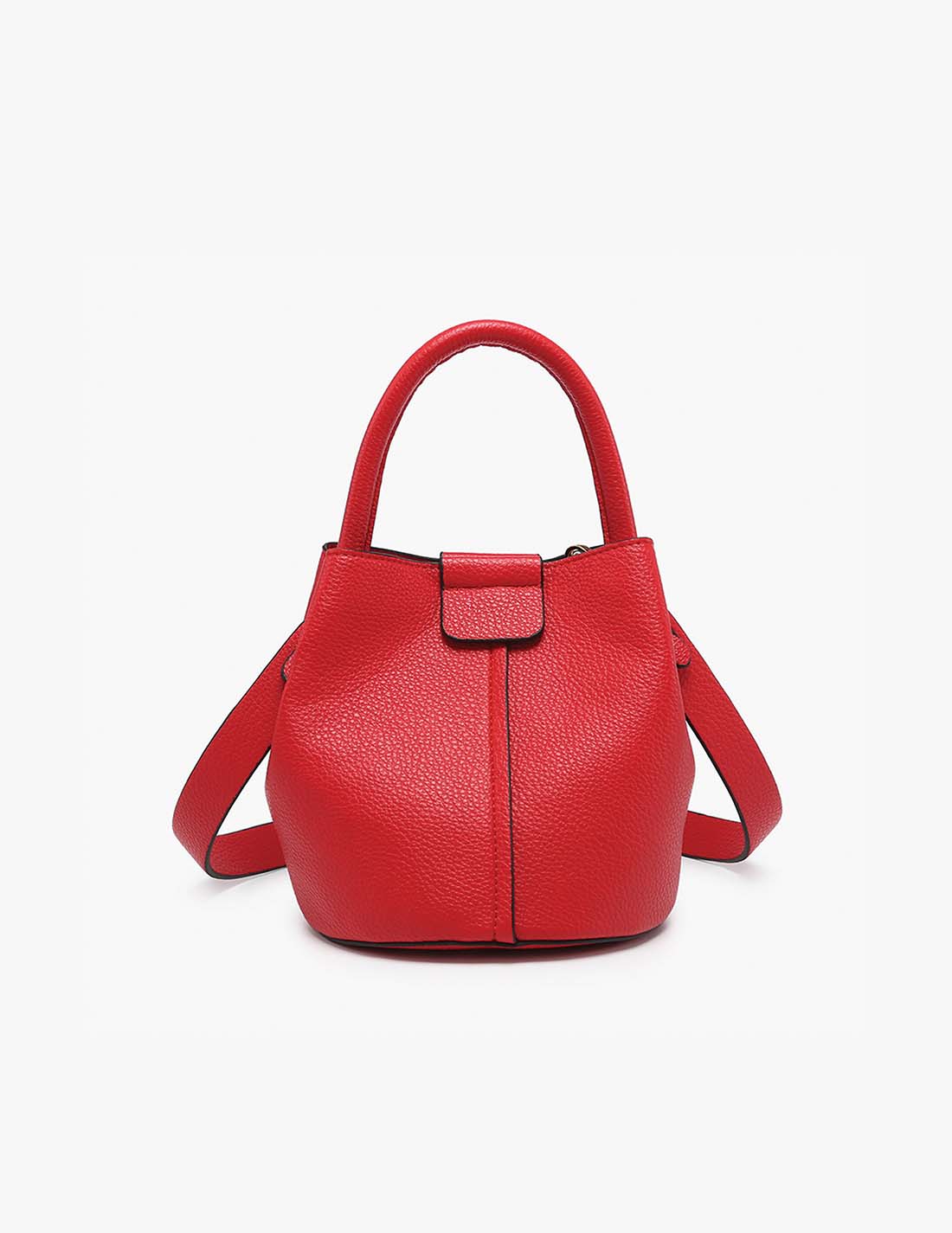 Jen & Co.Farrah Bucket Bag Top Handle Inner Bag Cherry Red