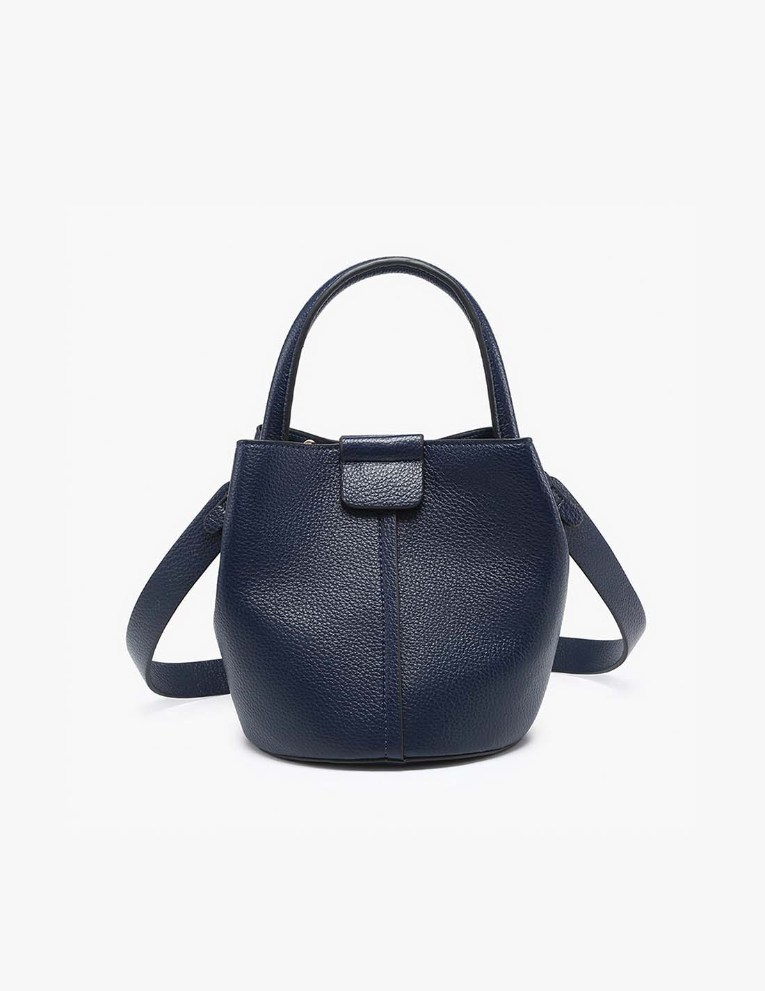 Jen & Co.Farrah Bucket Bag Top Handle Inner Bag Navy