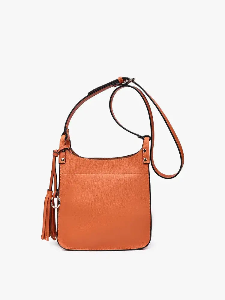 Jen & Co. Lucinda Square Tassel Crossbody Bag Burnt Coral