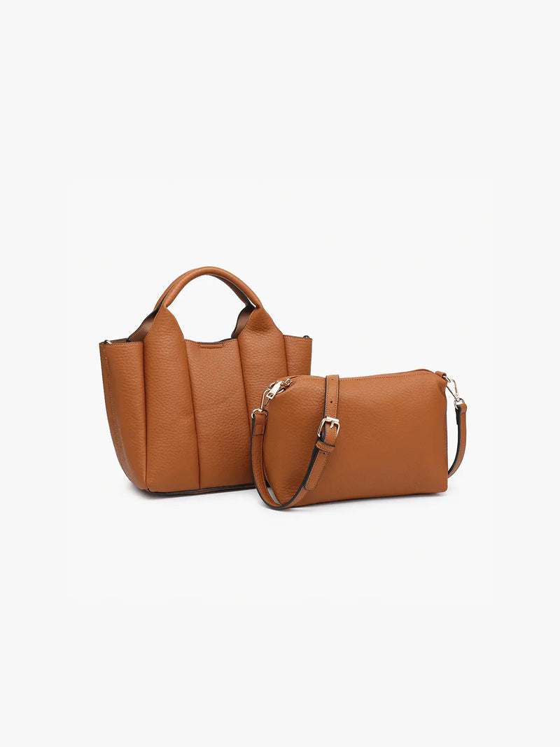 Jen & Co. Maddox Pleated Satchel Brown