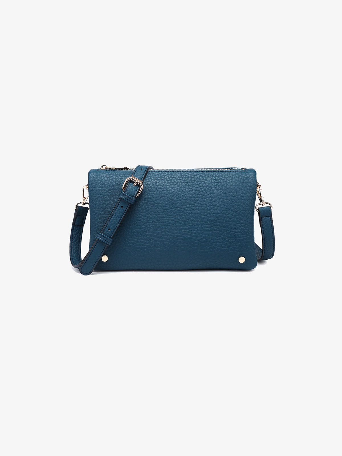 Jen & Co Phiona Vegan Leather Studded Crossbody Peacock