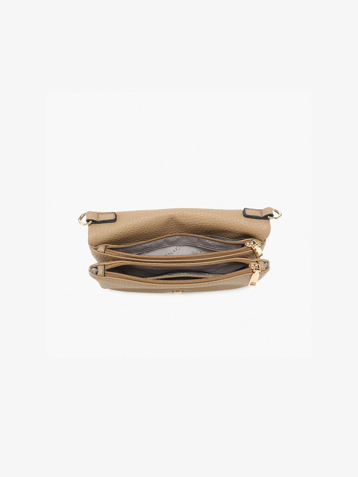 Jen & Co Phiona Vegan Leather Studded Crossbody Taupe