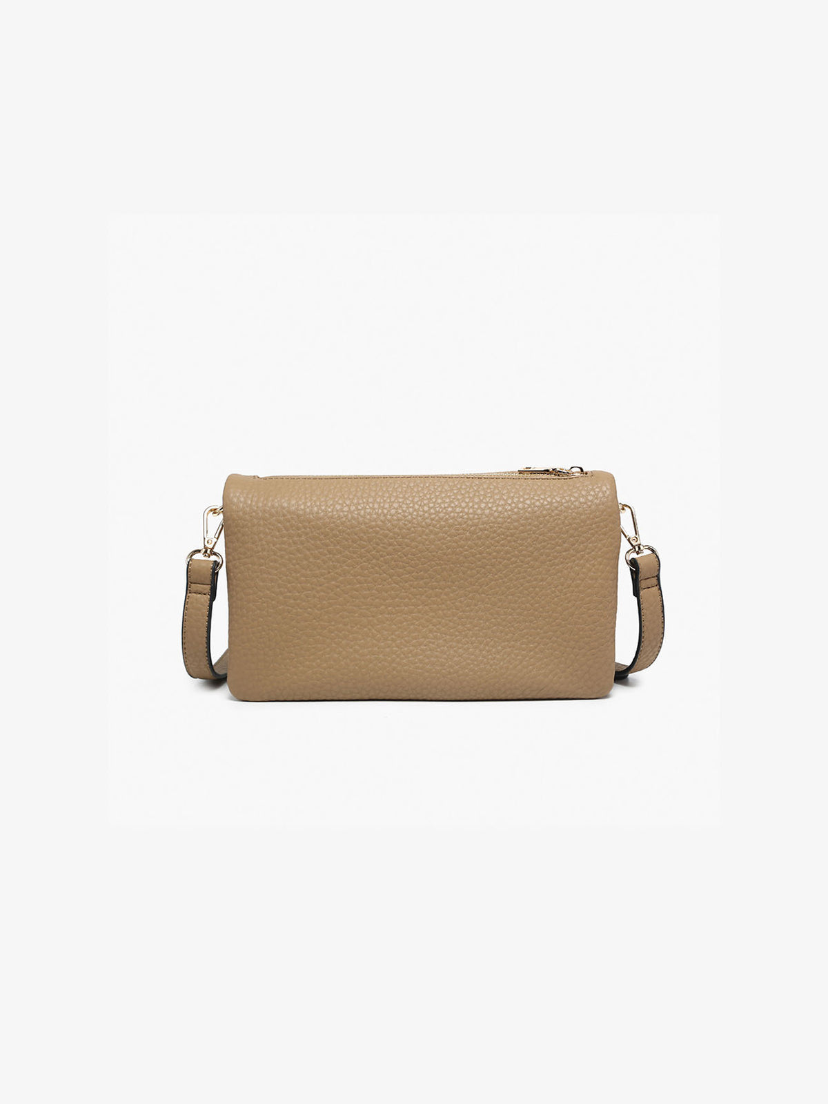 Jen & Co Phiona Vegan Leather Studded Crossbody Taupe