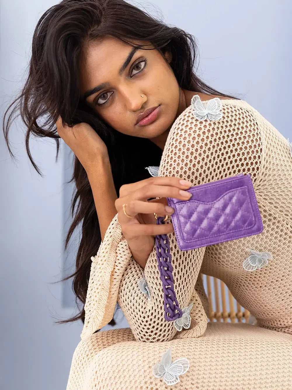 Jen & Co. Rhodes Quilted Wallet with Chain Strap Vegan Leather