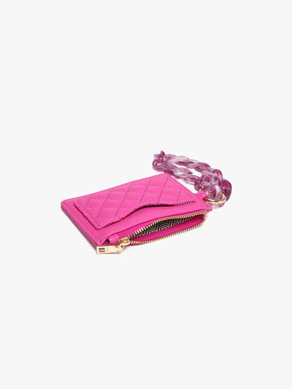 Jen & Co. Rhodes Quilted Wallet with Chain Strap Vegan Leather