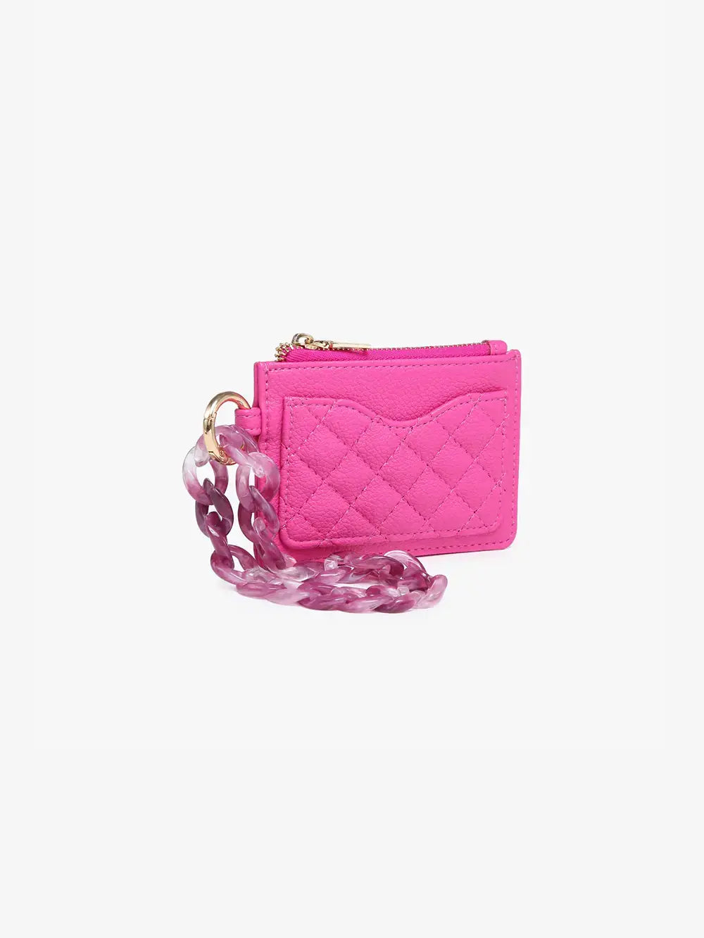 Jen & Co. Rhodes Quilted Wallet with Chain Strap Vegan Leather