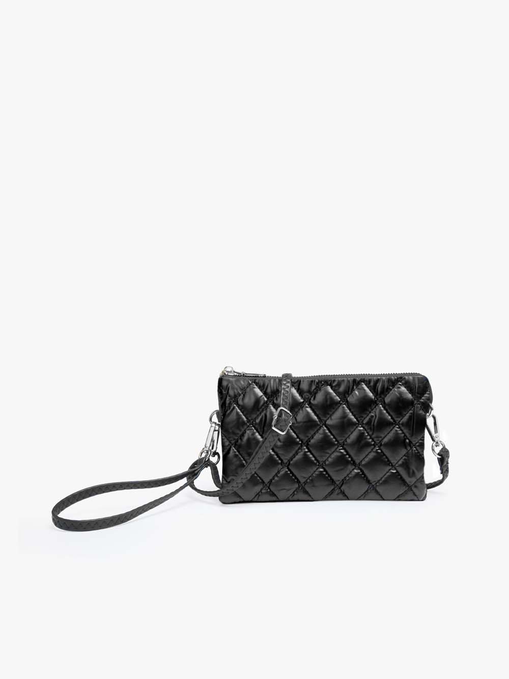 Jen & Co. Riley Puffer Wristlet Crossbody Bag Black