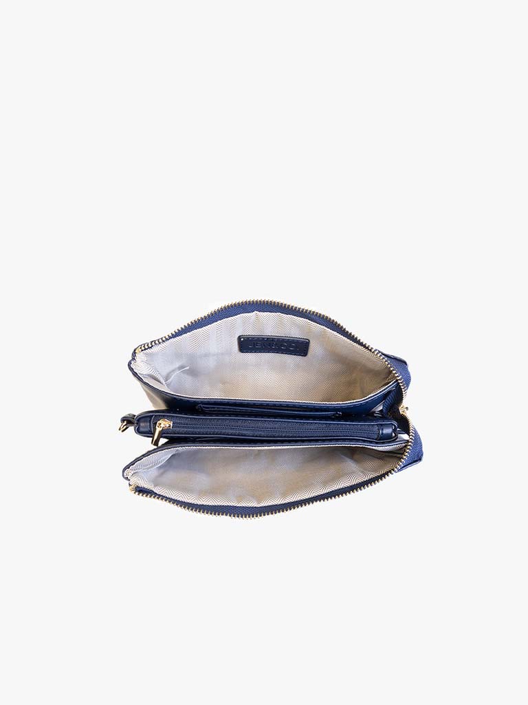 Jen & Co. Riley Puffer Wristlet Crossbody Bag Navy