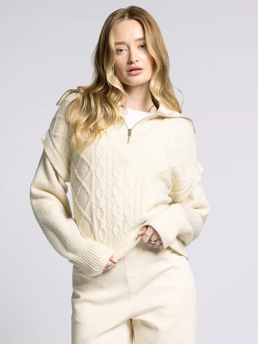 Jocelyn Cable Zip Pullover