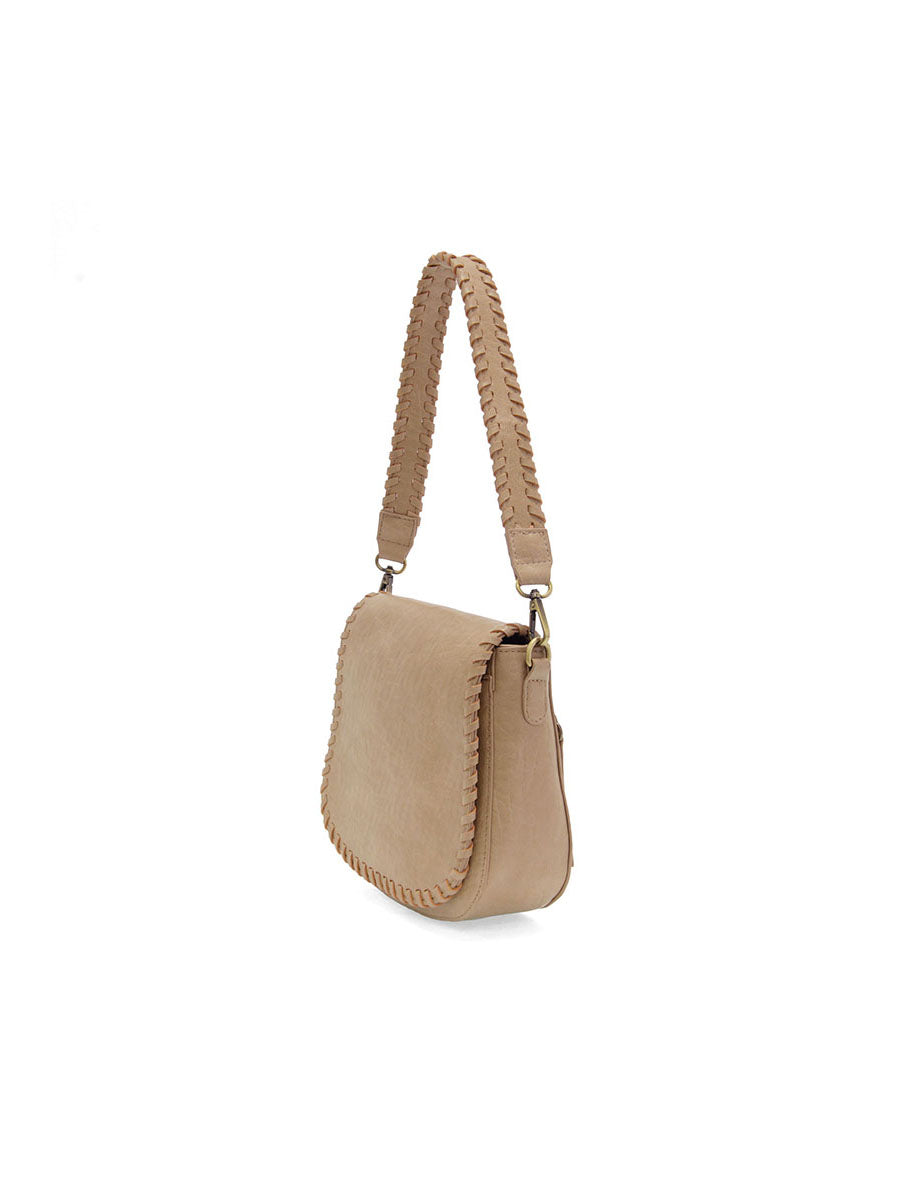 Joy Susan Annie Whip Stitch Saddle Convertible Crossbody Buff