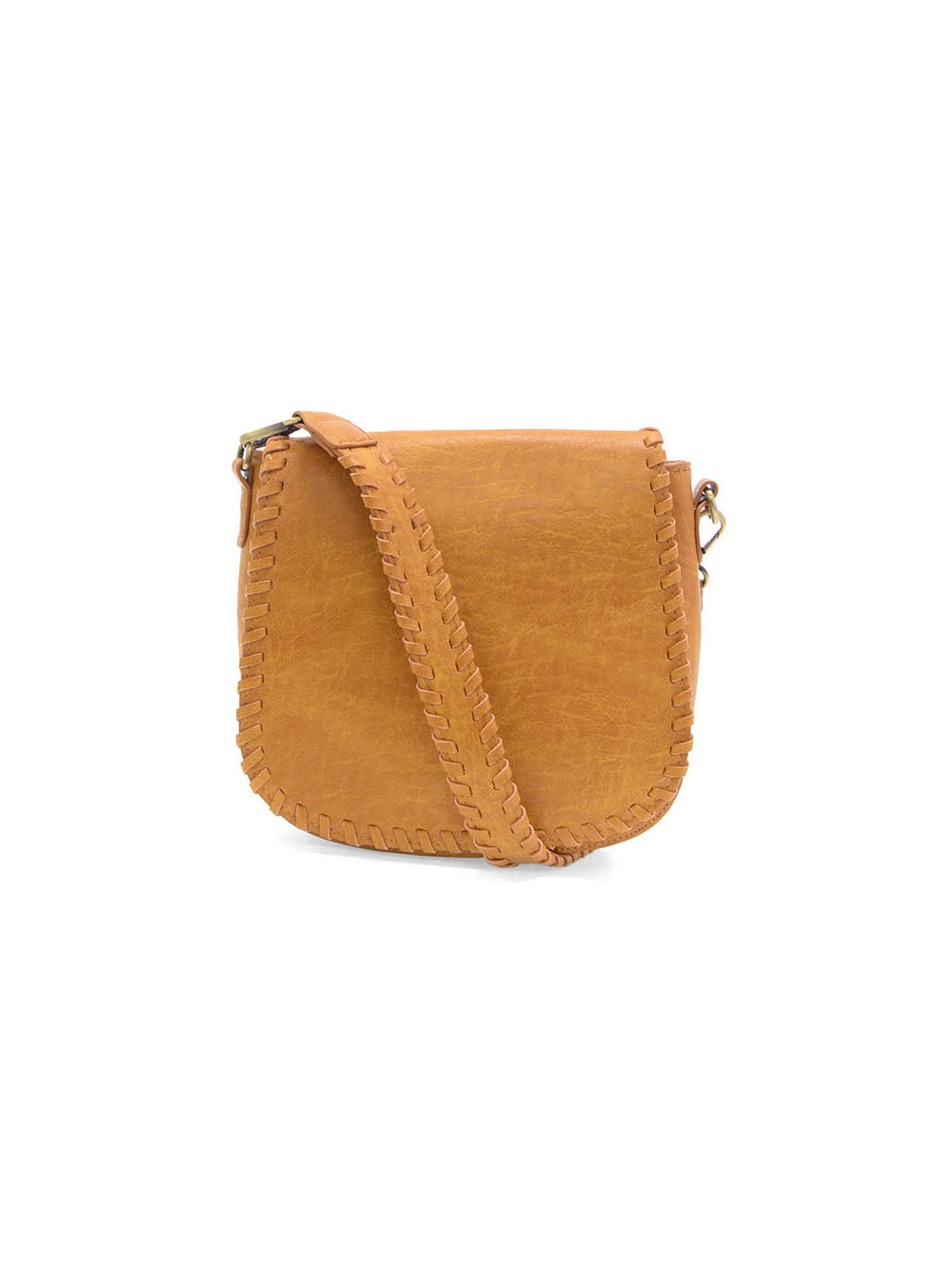 Joy Susan Annie Whip Stitch Saddle Convertible Crossbody Whiskey