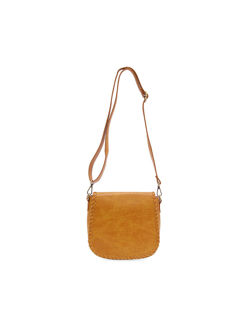 Joy Susan Annie Whip Stitch Saddle Convertible Crossbody Whiskey