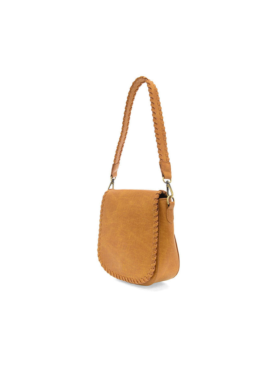 Joy Susan Annie Whip Stitch Saddle Convertible Crossbody Whiskey