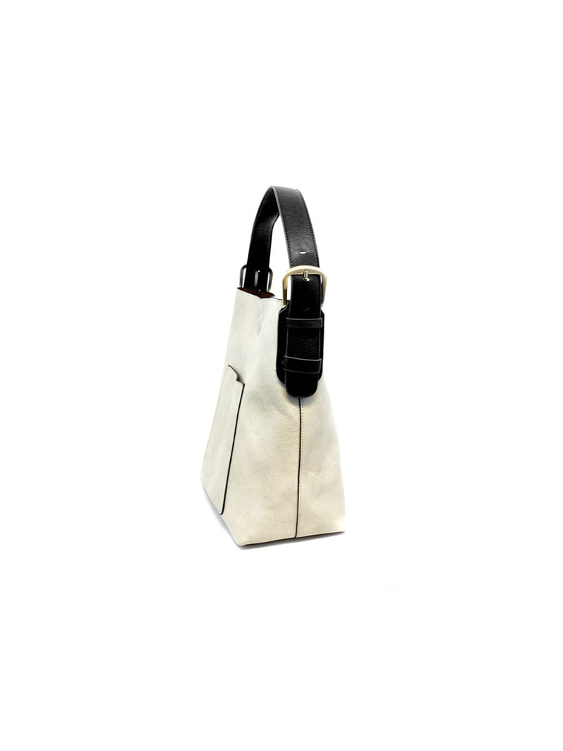 joy susan classic hobo handbag in stone black