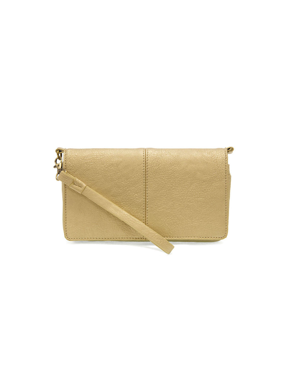 joy susan everly organizer flap crossbody bag in metallic gold