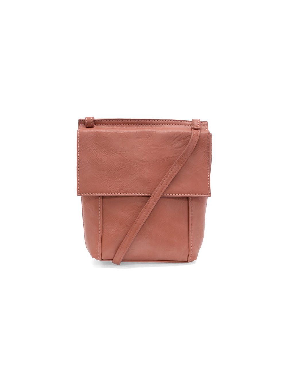 Joy Susan Jensy Front Flap Crossbody Bag Clay Pink Vegan Leather