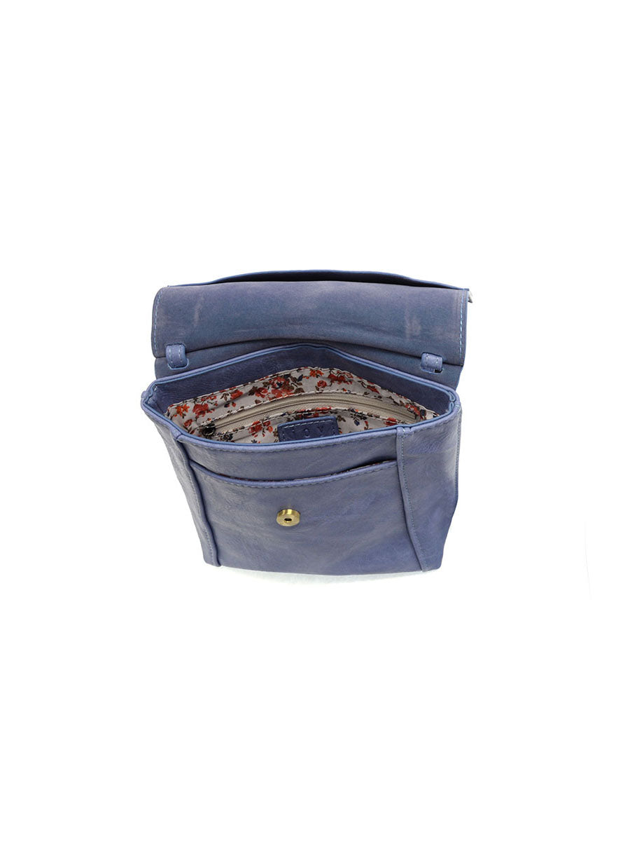 Joy Susan Jensy Front Flap Crossbody Bag Peri Blue Vegan Leather
