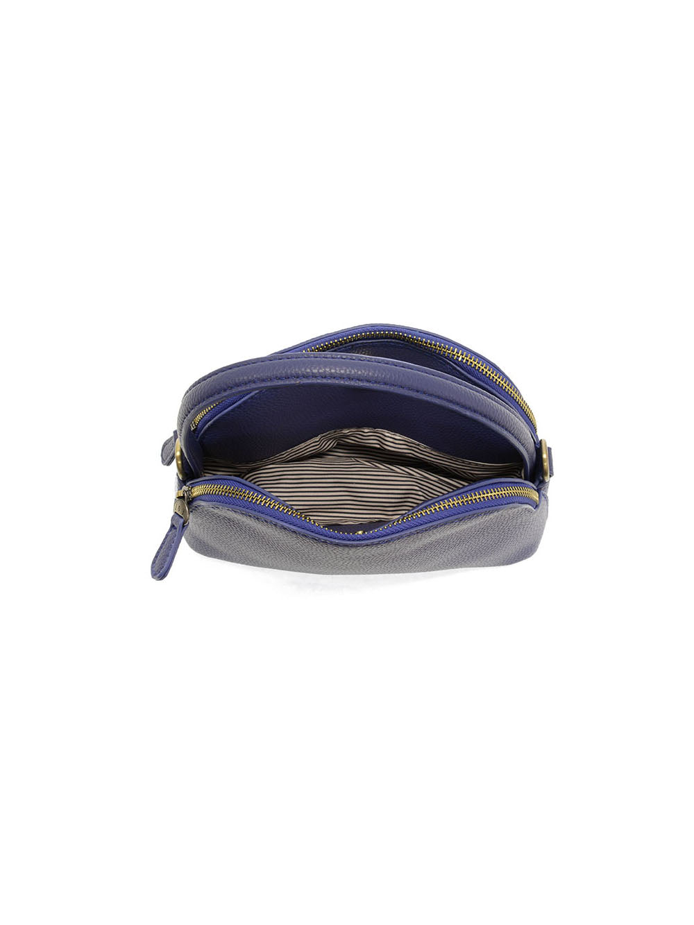 Joy Susan Larissa Double Zip Dome Crossbody Navy Vegan Leather