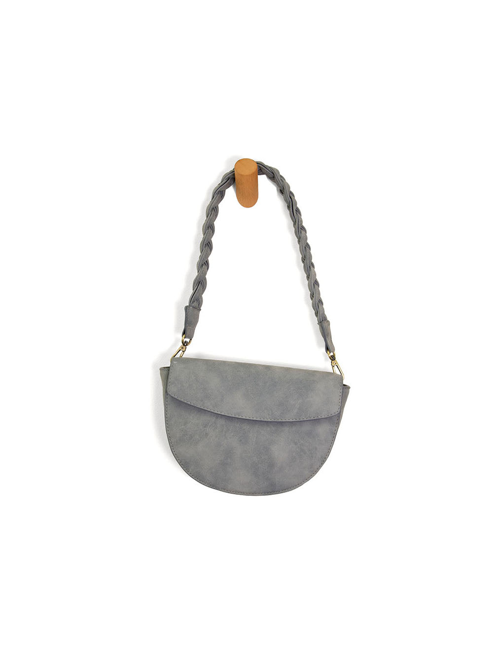 joy susan luna crescent braided handle crossbody bag in light grey