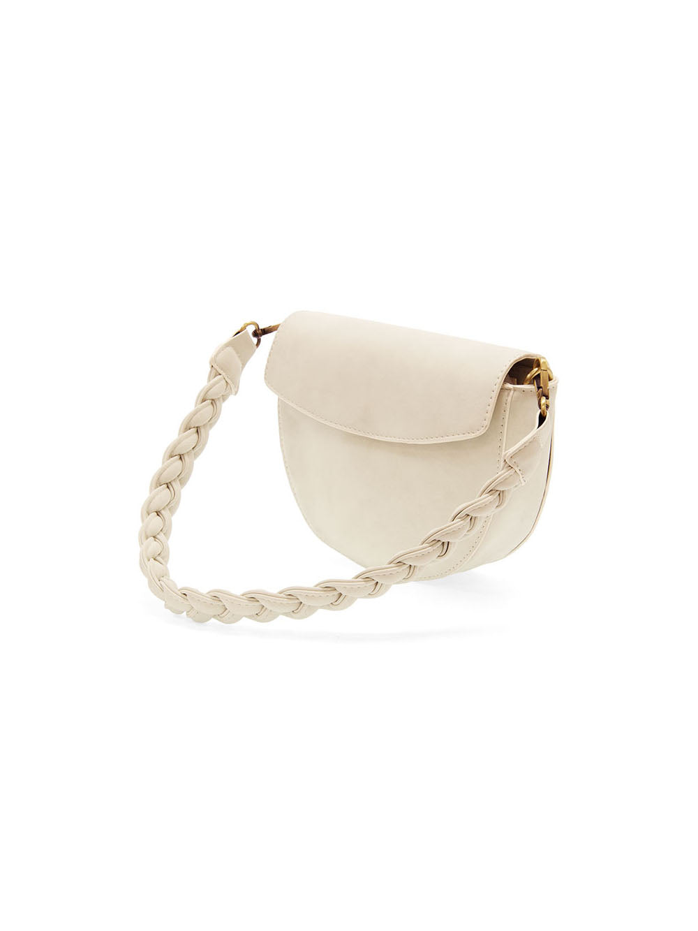 joy susan luna crescent braided handle crossbody bag in white