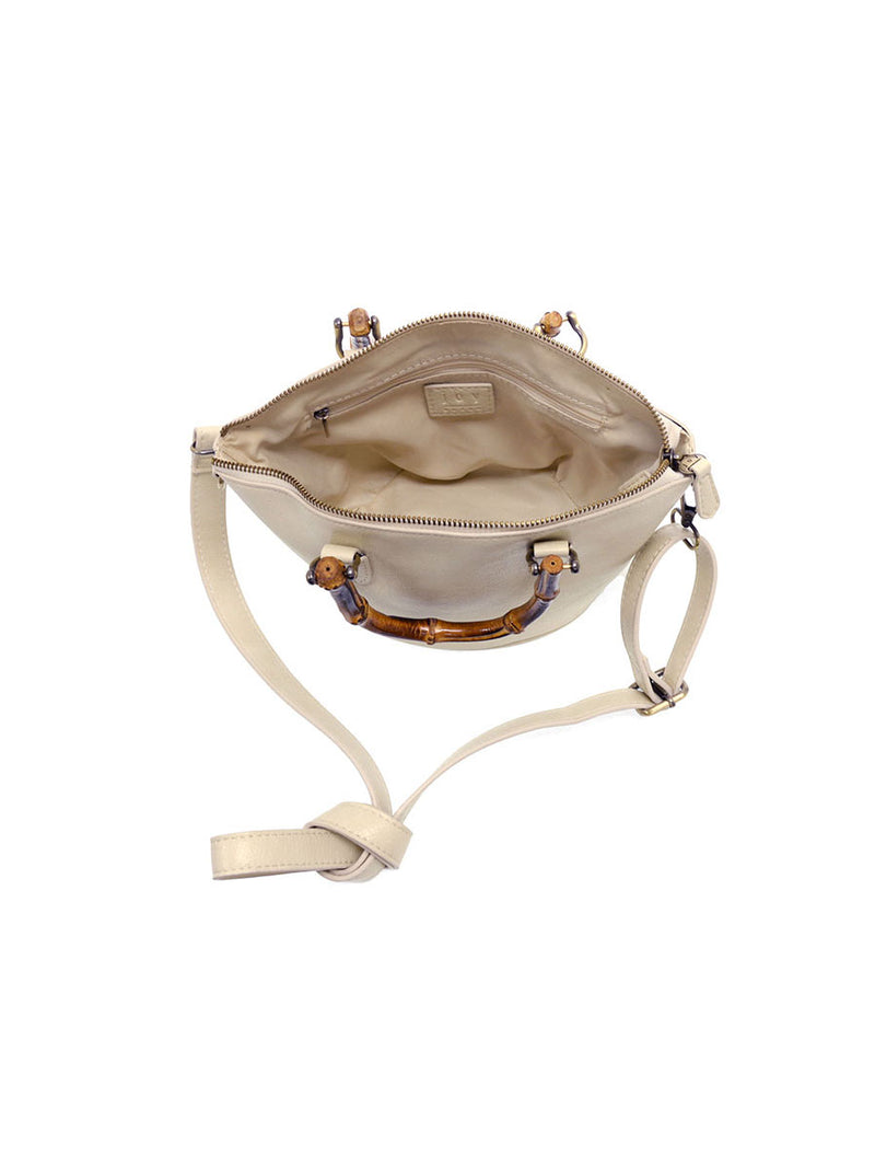 Joy Susan Millie Bamboo Handle Basket Crossbody Coconut Vegan Leather