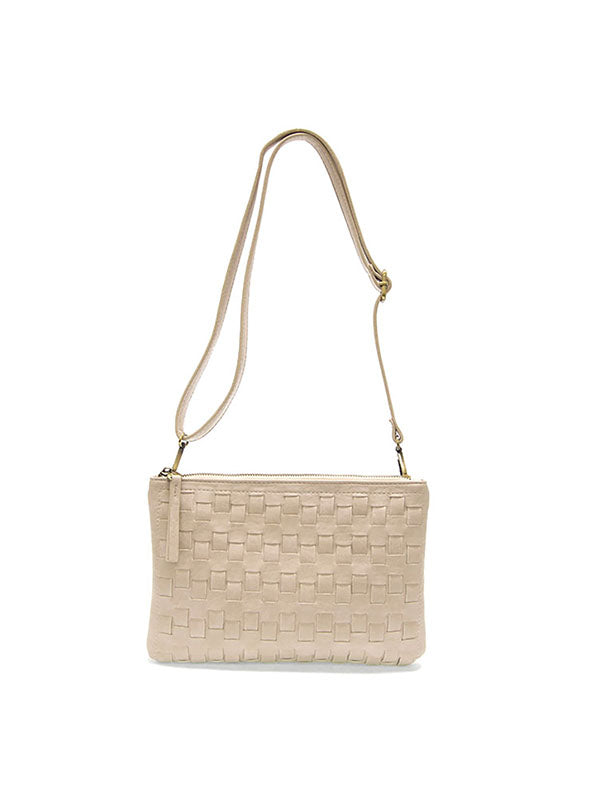 joy susan quinn woven crossbody bag in porcelain