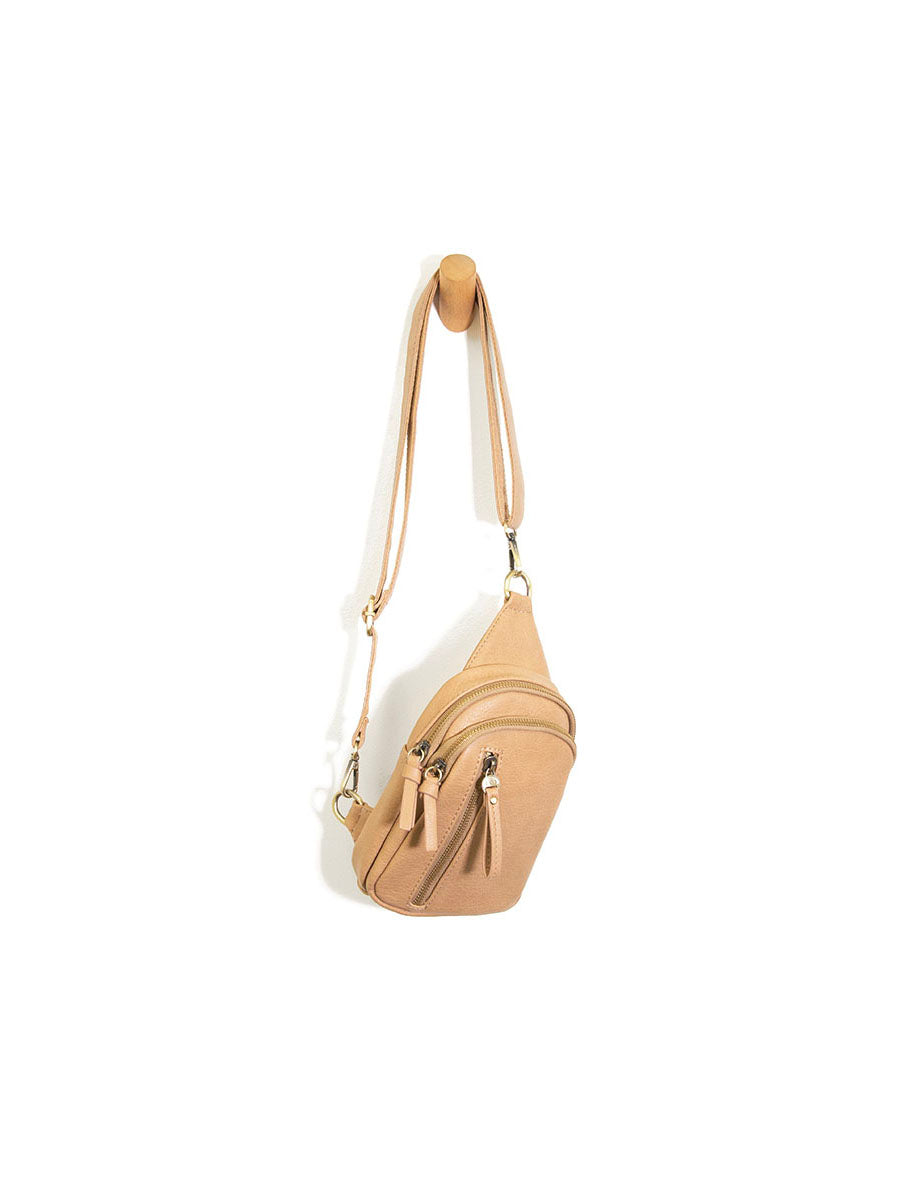 joy susan skyler sling bag in camel