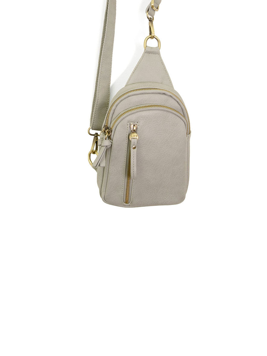 joy susan skyler sling bag in grey