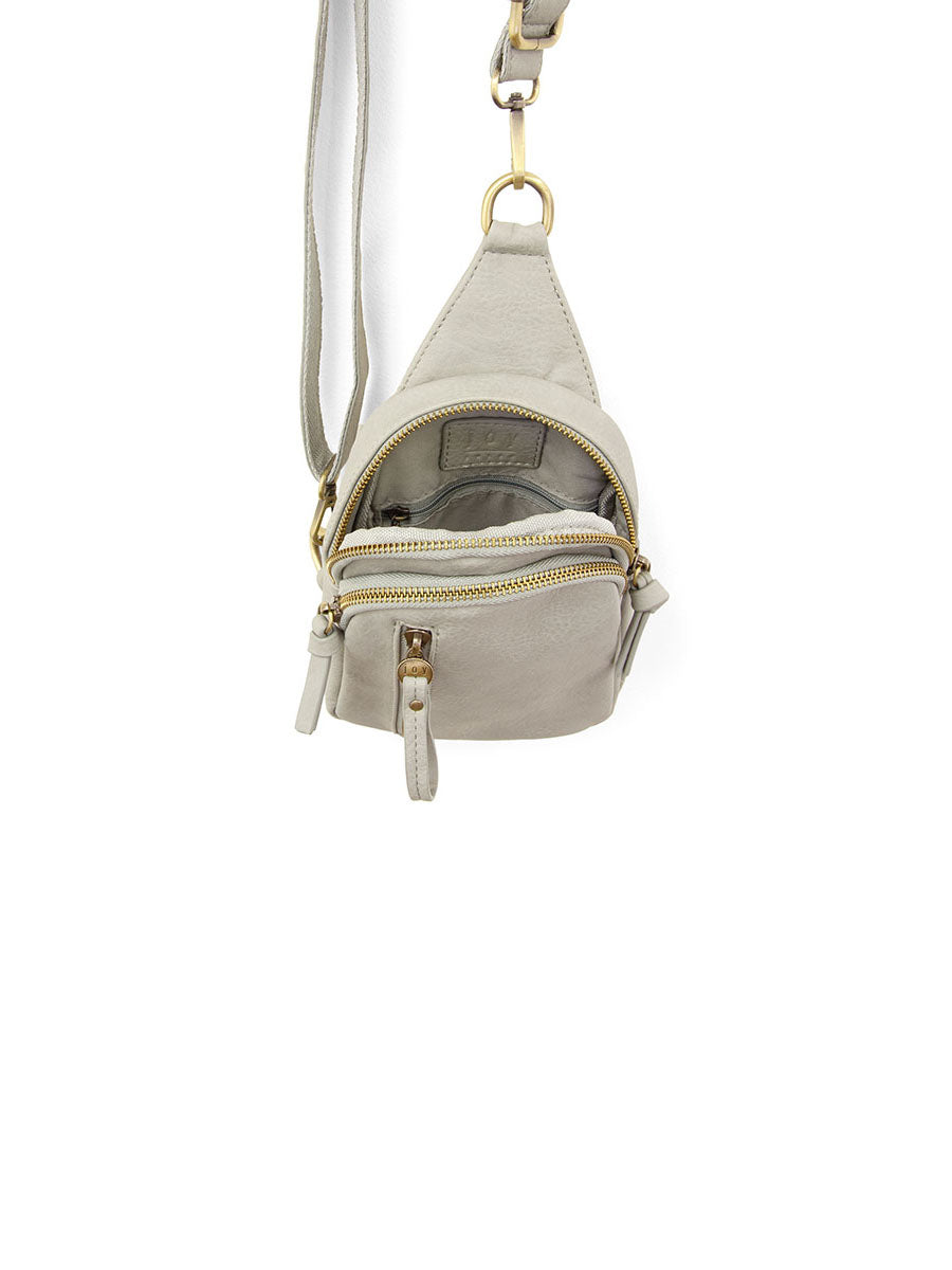 joy susan skyler sling bag in grey