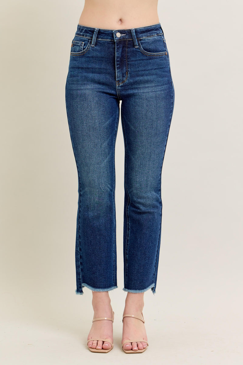 Judy Blue High Waist Kick Flare Jeans  in dark wash 