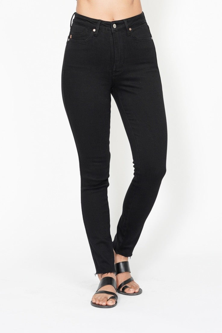 judy blue high waisted tummy control skinny jeans in black