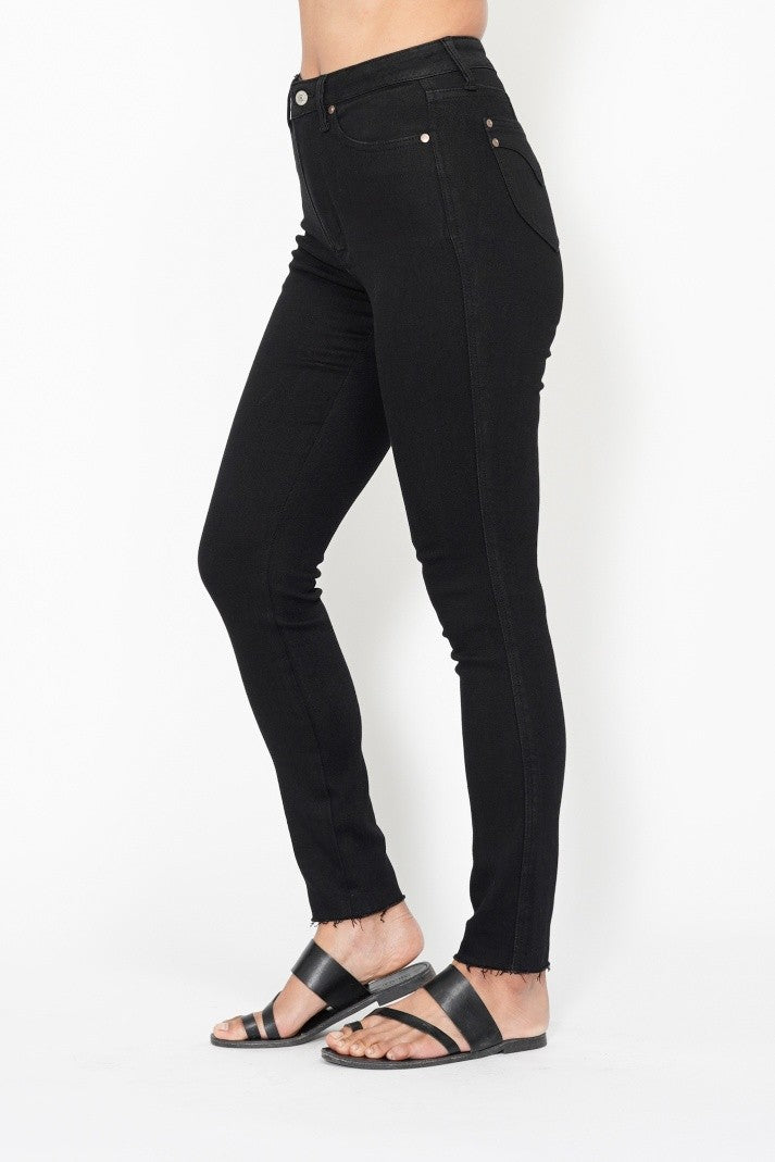 judy blue high waisted tummy control skinny jeans in black