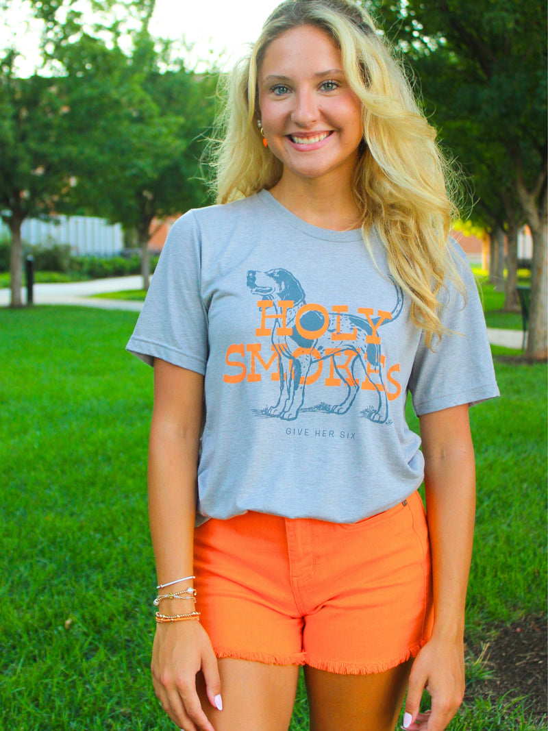 judy blue denim fray hem tennessee orange denim shorts