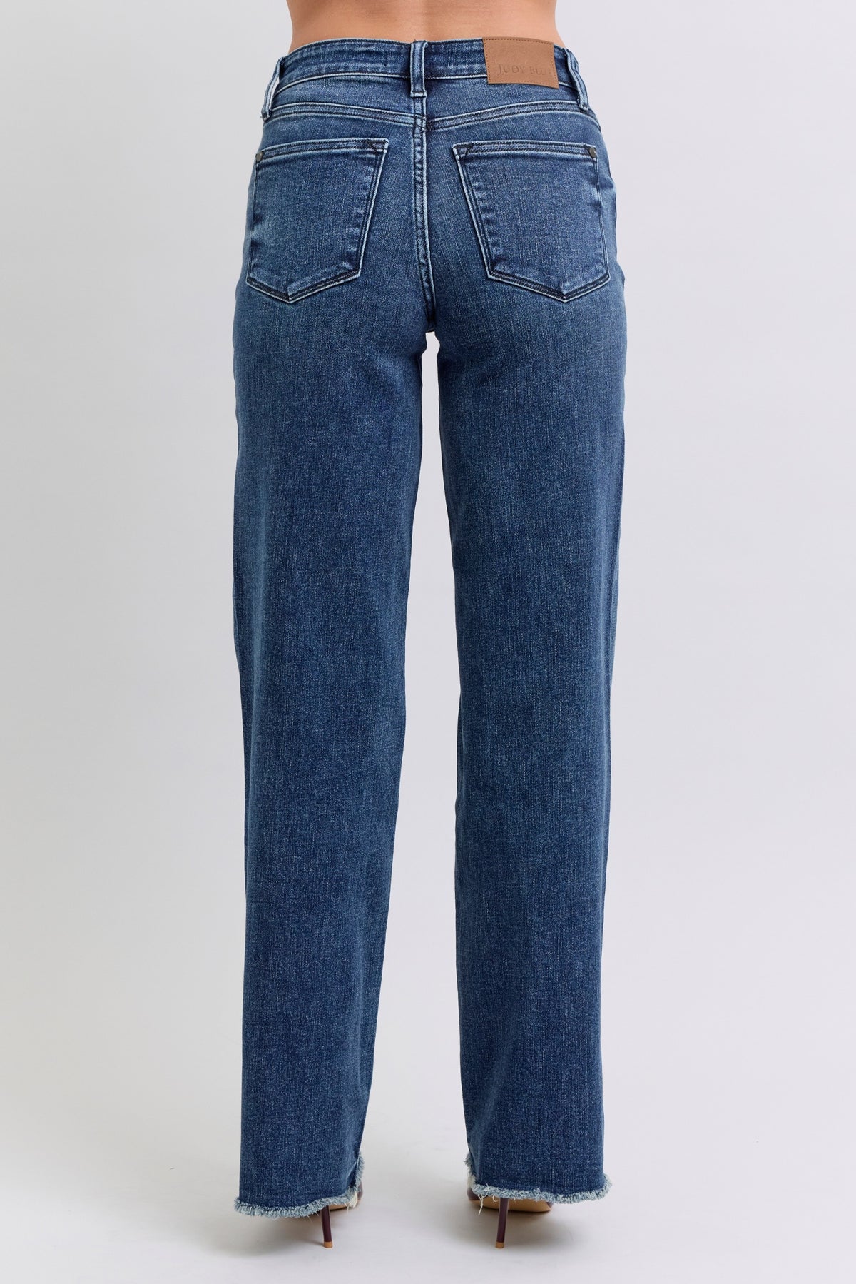 Judy Blue Mid Rise Wide Leg With Tint Jeans in dark wash-back