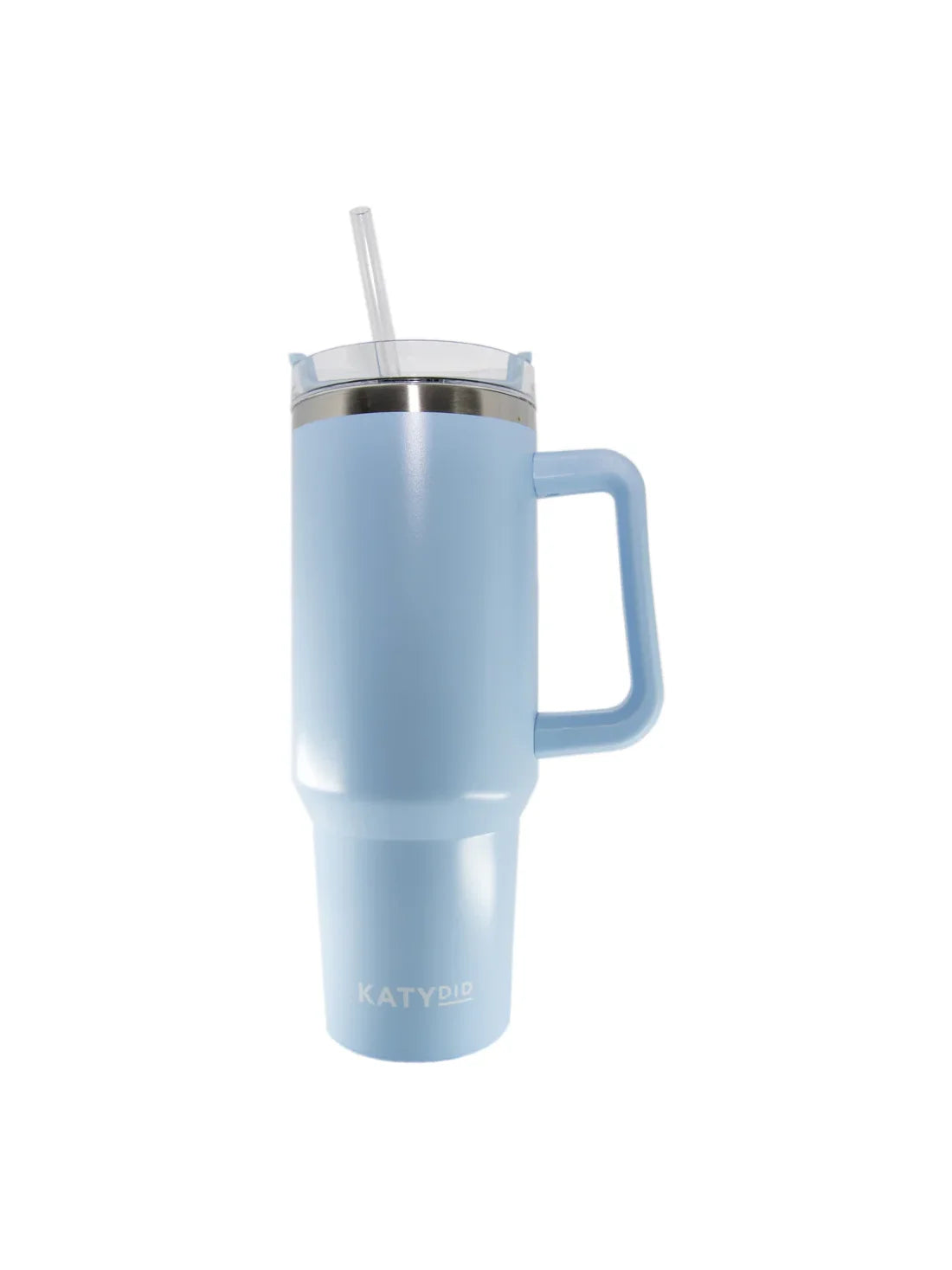 katydid insulated tumbler with straw light blue