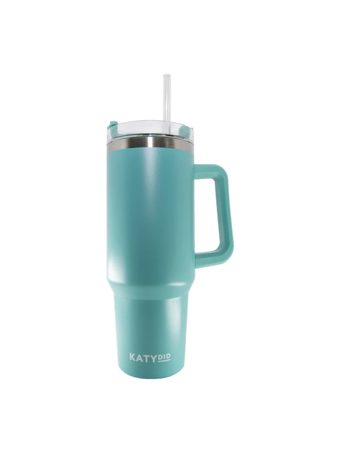 katydid insulated tumbler with straw mint green