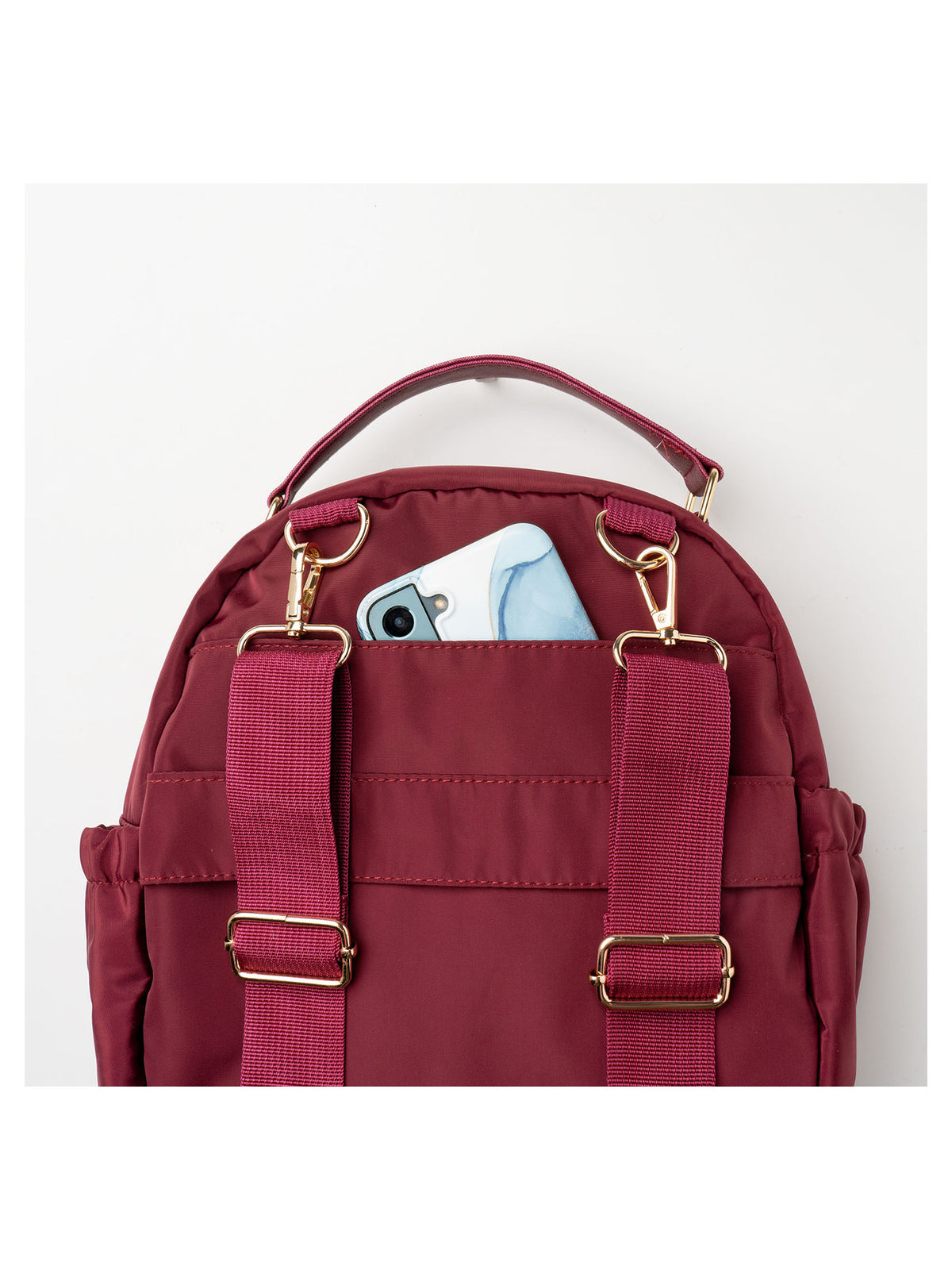 kedzie aire convertible backpack in burgundy