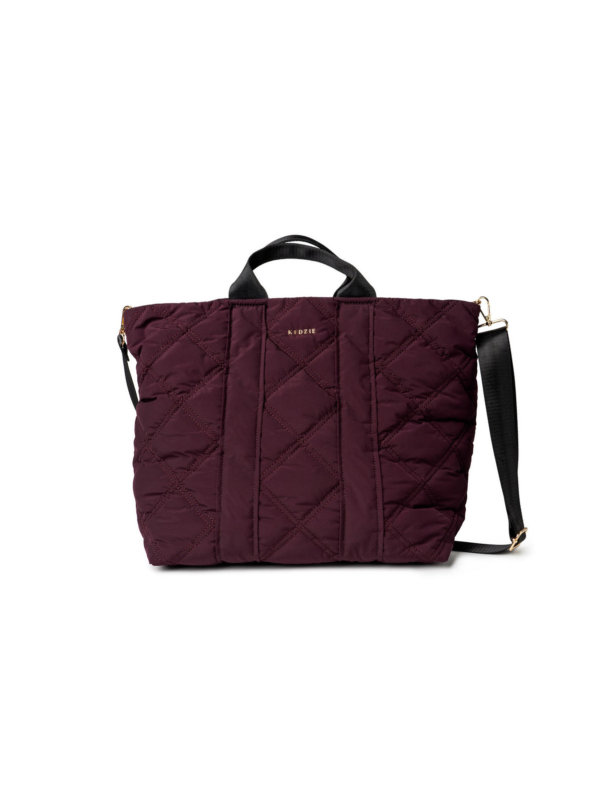 kedzie cloud 9 quilted tote bag in mulberry