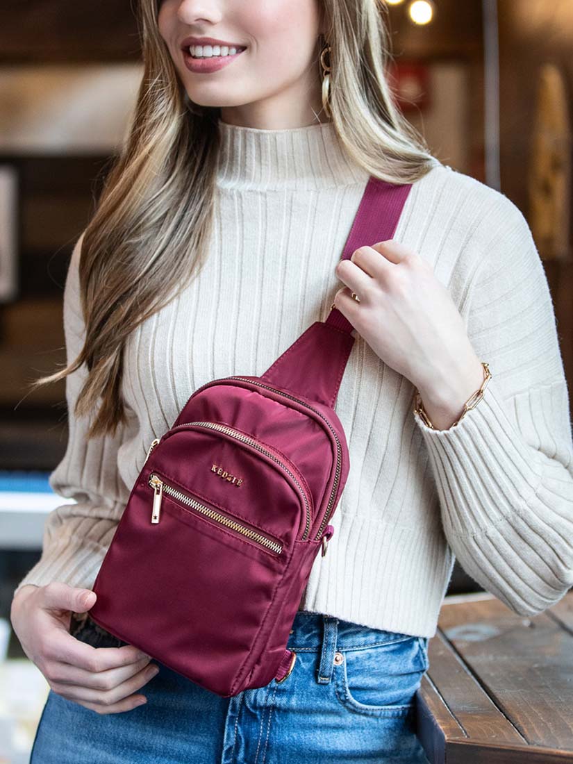 Kedzie Roundtrip Convertible Sling Bag Burgundy