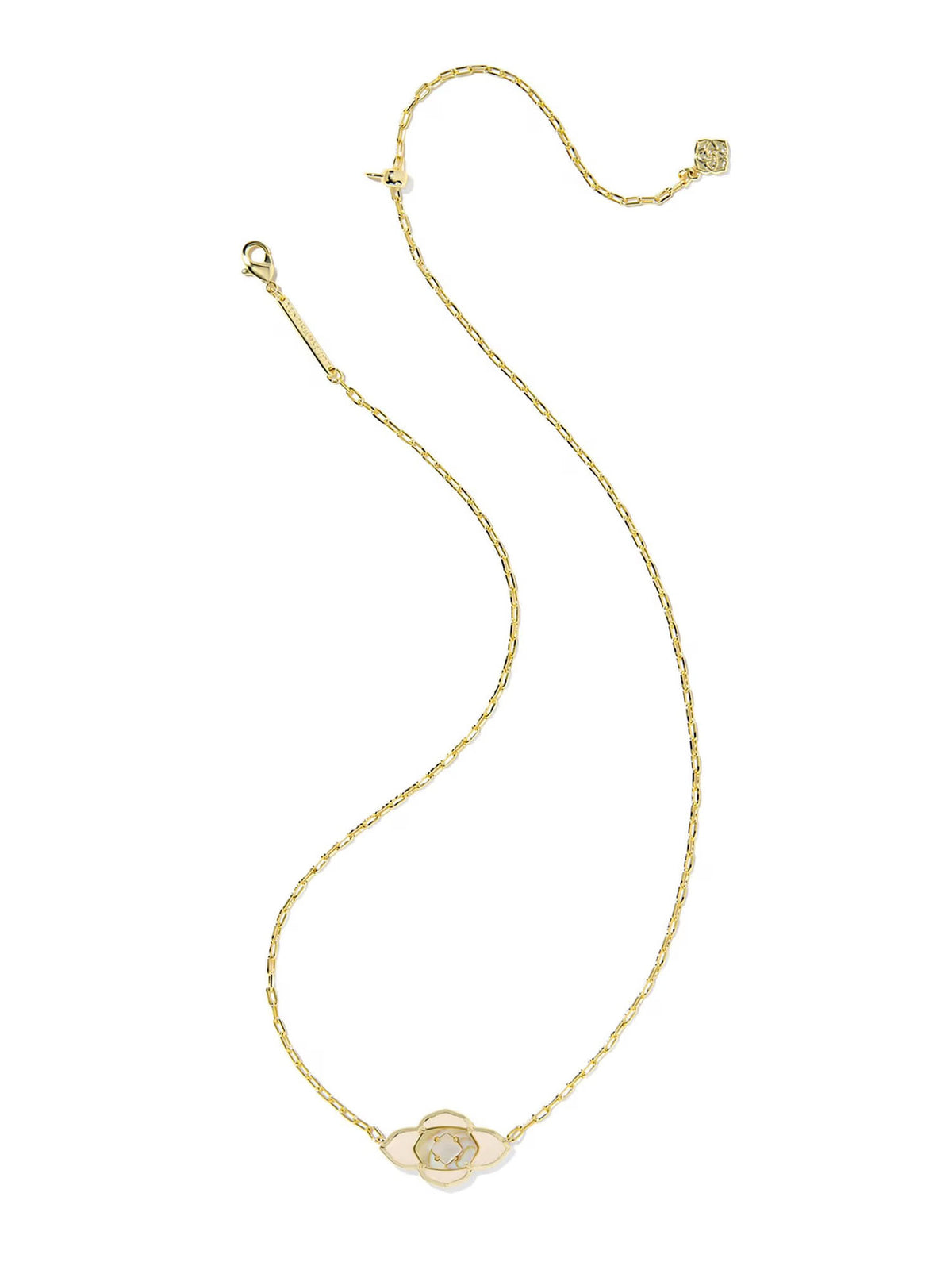Kendra Scott Abbie Medallion Gold Short Pendant Necklace in Neutral Mix