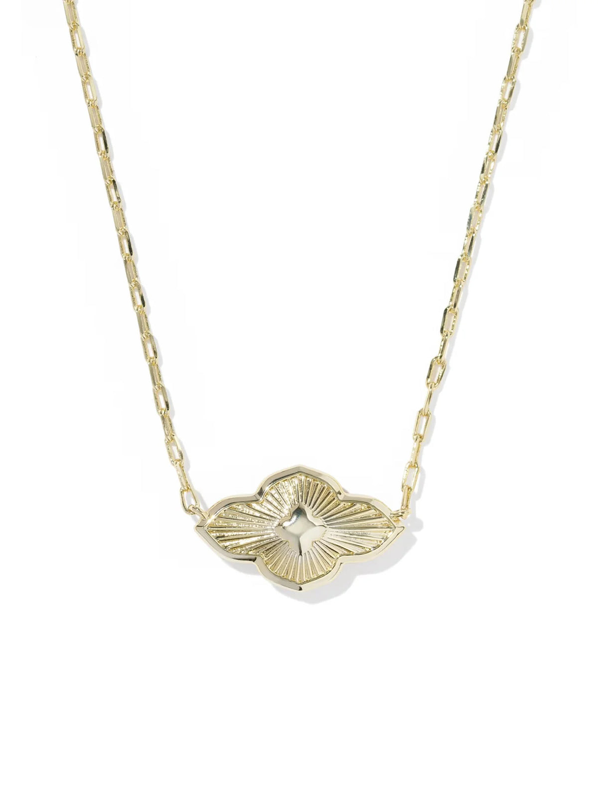 Kendra Scott Abbie Medallion Gold Short Pendant Necklace in Pink Mix
